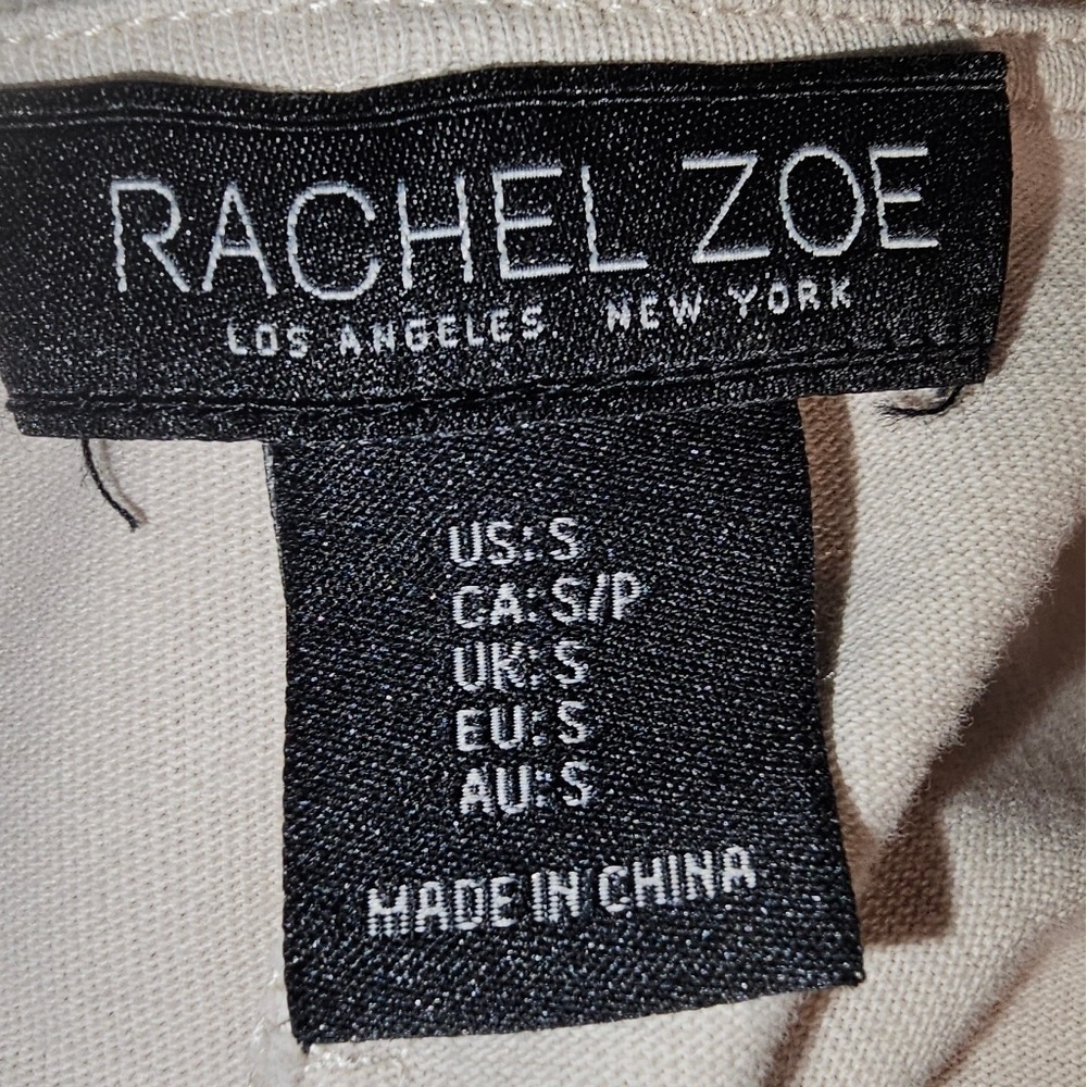 Rachel Zoe V-Neck Beige Tan Short Sleeve Cotton T-shirt Dress Sz Small - Picture 5 of 8